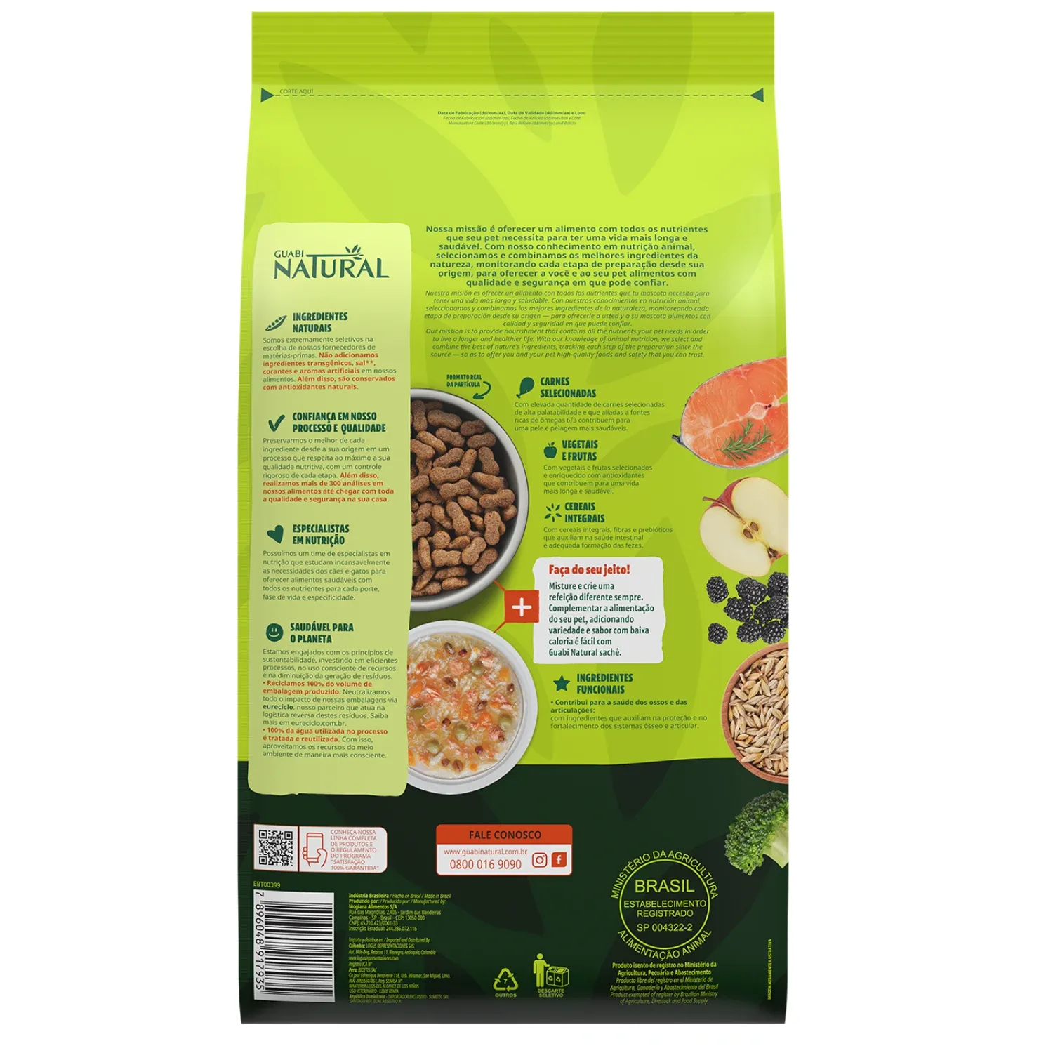 Racao Guabi Natural Caes Adultos Grandes Salmao e Cevada 2